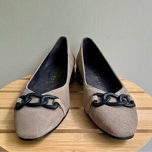 New Tan and Black suede Loafers with Minimalist Design